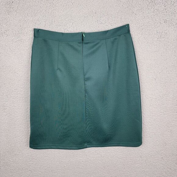 Discovery Clothing Company Skirt Womens M Green Pencil Gold Studs Y2K Art Deco - Picture 2 of 13